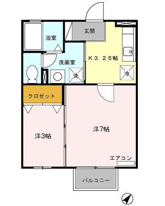 大府市吉川町のアパートの間取り