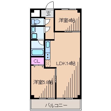 横浜市港北区綱島西のマンションの間取り