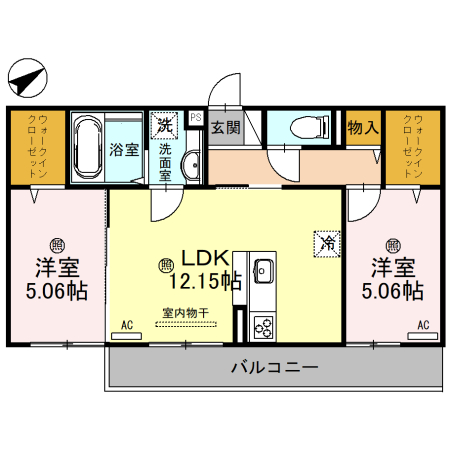 大津市唐崎のアパートの間取り