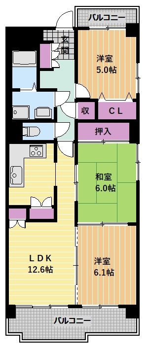 スペリア中山の間取り