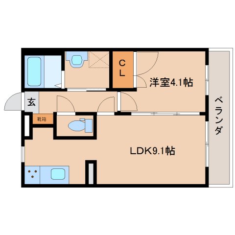 橿原市新賀町のマンションの間取り