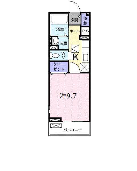 松山市山越のアパートの間取り