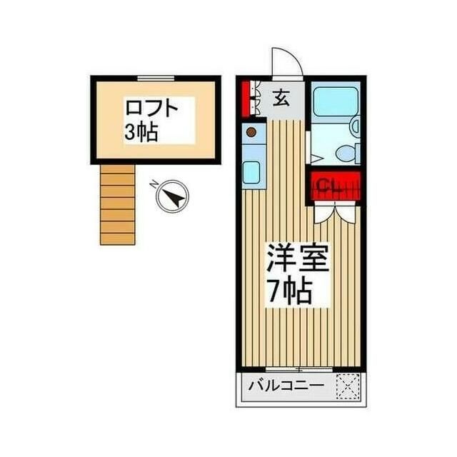 川越市稲荷町のアパートの間取り