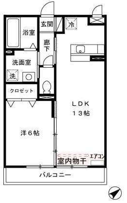 さいたま市見沼区大字南中丸のアパートの間取り