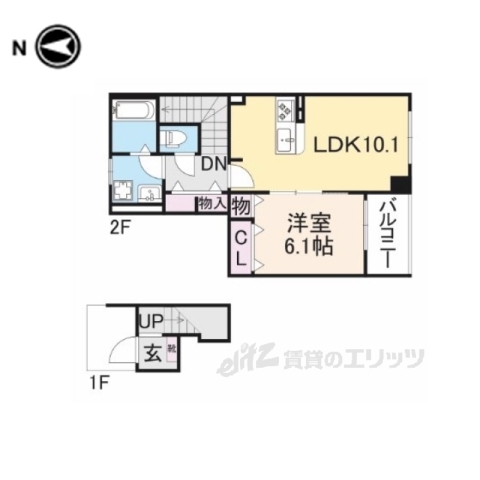 奈良市西九条町のアパートの間取り