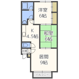 札幌市北区篠路四条のアパートの間取り