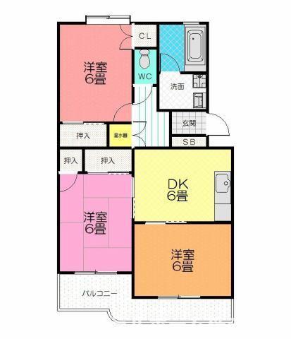 豊橋市大岩町のマンションの間取り