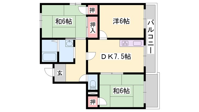 ガーデンハイツ北八代Bの間取り