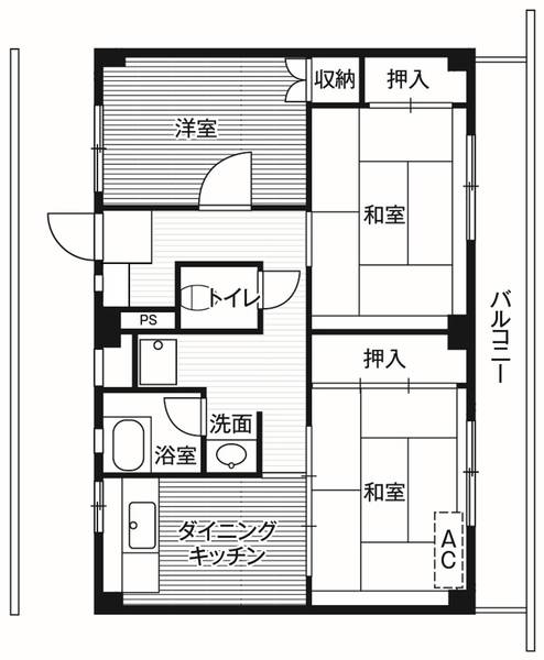 ビレッジハウス四郎丸3号棟の間取り