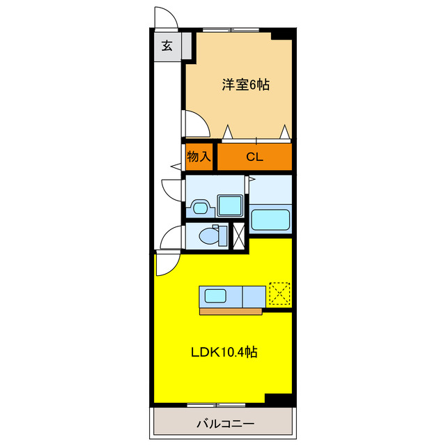 岐阜市野一色のマンションの間取り