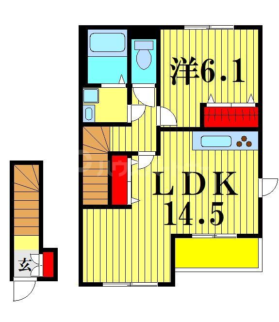 【市川市曽谷のアパートの間取り】