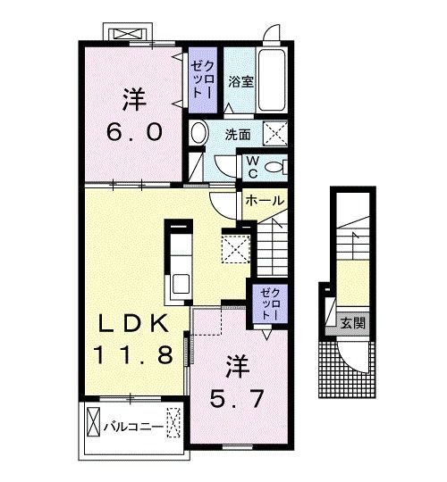 和泉市府中町のアパートの間取り