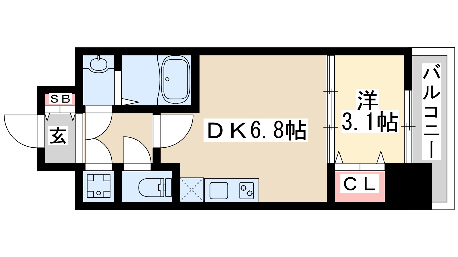 アドバンス江坂ラシュレの間取り