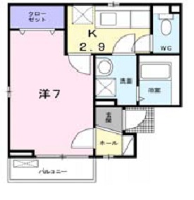 名古屋市瑞穂区大喜新町のアパートの間取り