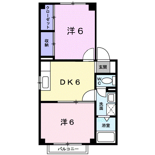 高岡市中川園町のアパートの間取り