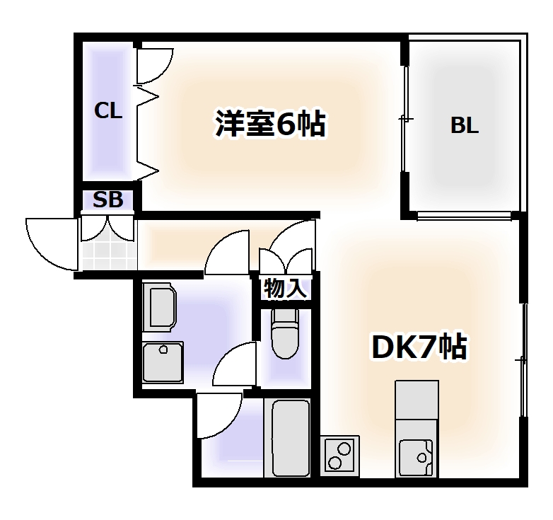 大阪市西成区松のマンションの間取り