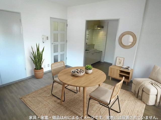 居室・リビング　※家具・家電・備品等はＡＩ画像生成により配置例を示したもので