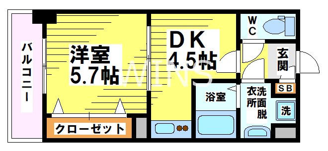 地下鉄空港線 中洲川端駅 徒歩15分 10階建 築23年の間取り写真