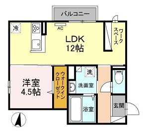 広島市安佐北区深川のアパートの間取り