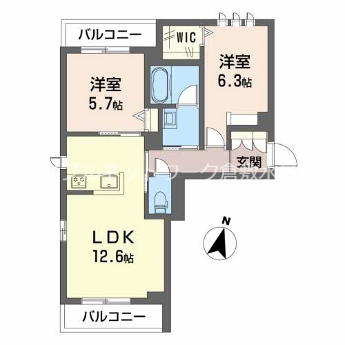 倉敷市児島下の町のマンションの間取り