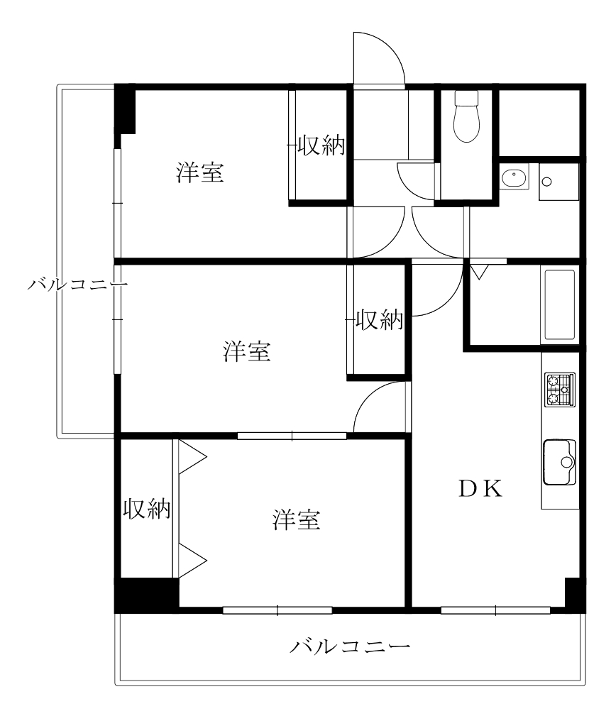 【徳島市仲之町のマンションの間取り】