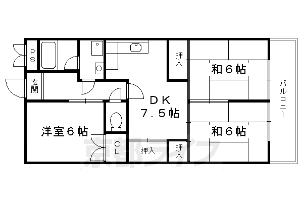 京都市伏見区向島津田町のマンションの間取り