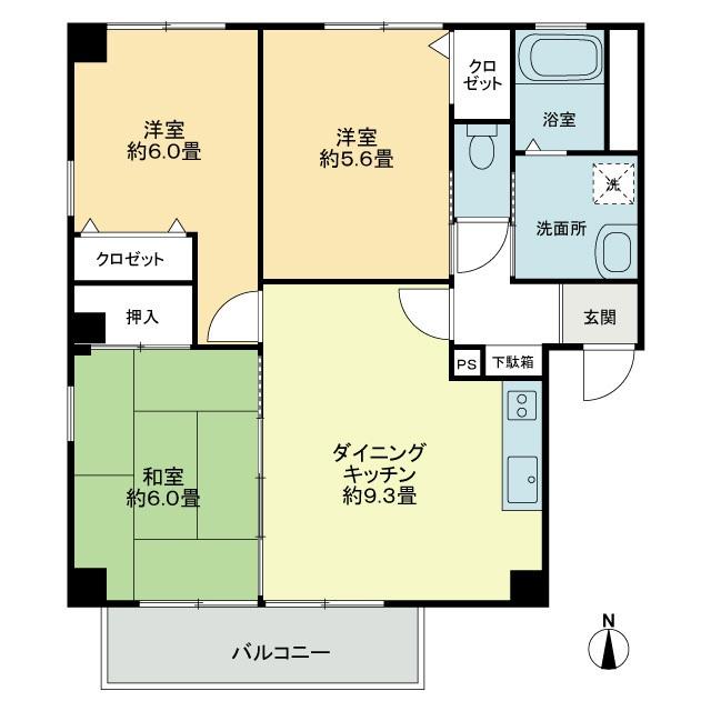 高松市成合町のアパートの間取り
