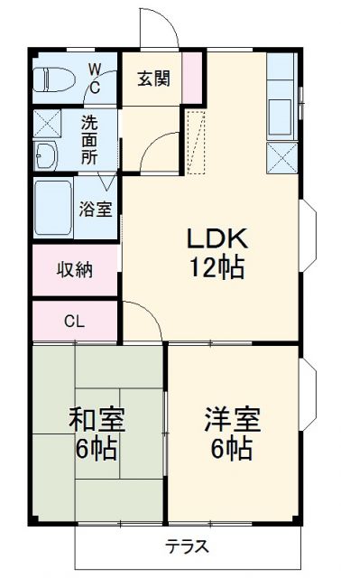 【豊川市住吉町のアパートの間取り】