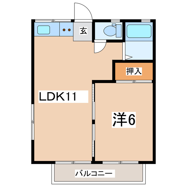 須賀川市丸田町のアパートの間取り