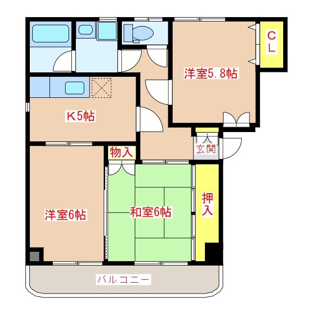 ベルポイント堀田の間取り