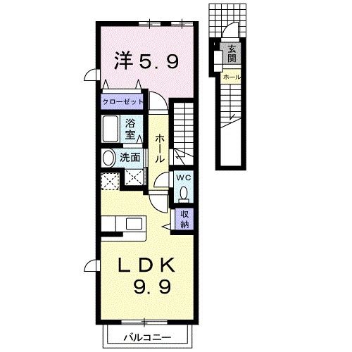 新居浜市徳常町のアパートの間取り