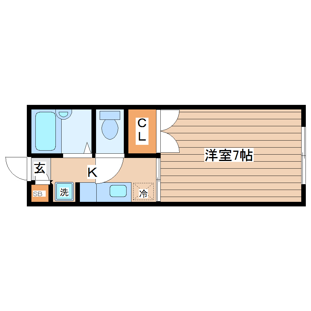 仙台市泉区南光台のアパートの間取り