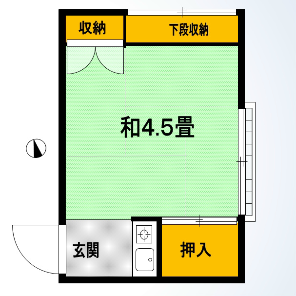 中野区弥生町のアパートの間取り