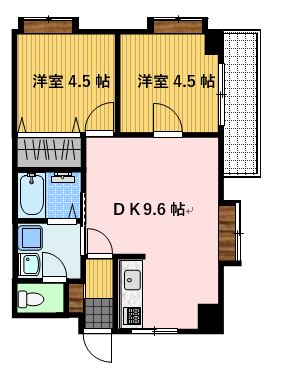 長崎市光町のマンションの間取り