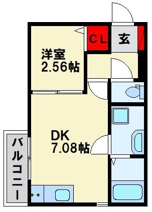 北九州市戸畑区銀座のアパートの間取り