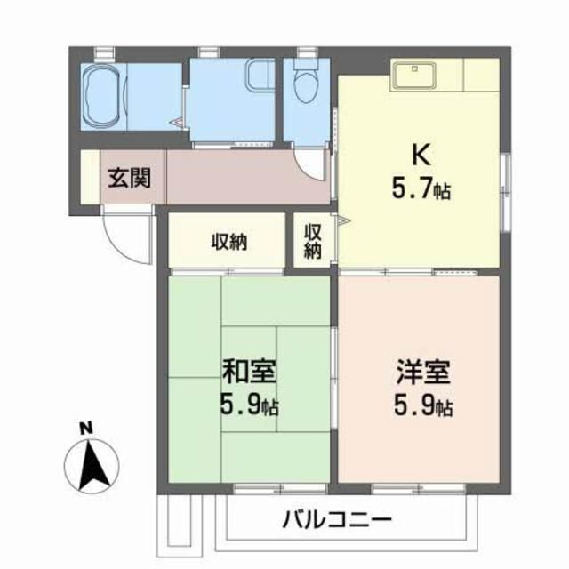 福島市東中央のアパートの間取り