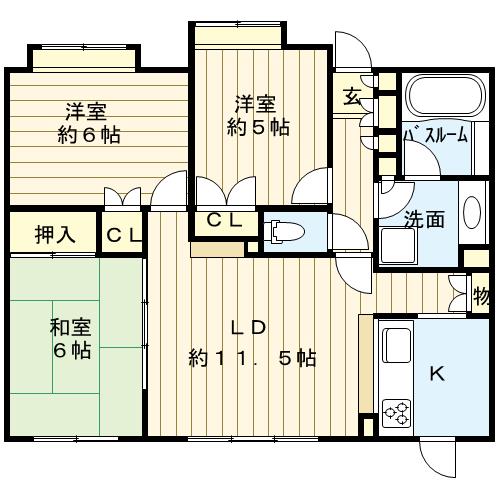 【サンデュエル二本松中央の間取り】