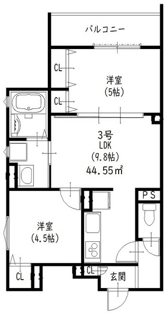 寝屋川市萱島東のアパートの間取り