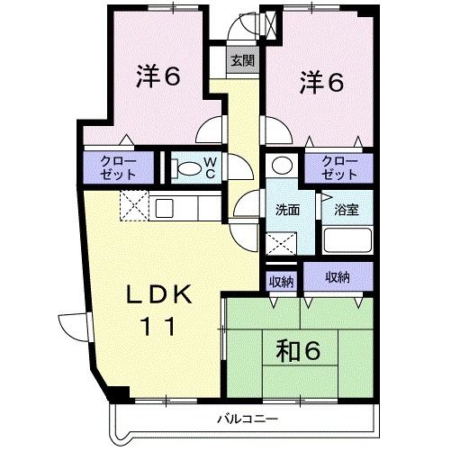 河内長野市上原町のマンションの間取り