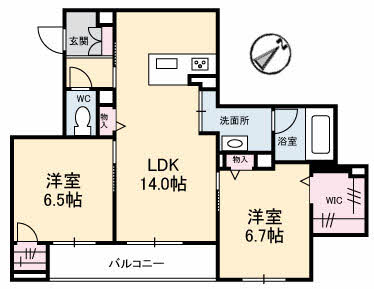 アズール庚午北の間取り