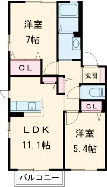 桑名市大字額田のアパートの間取り