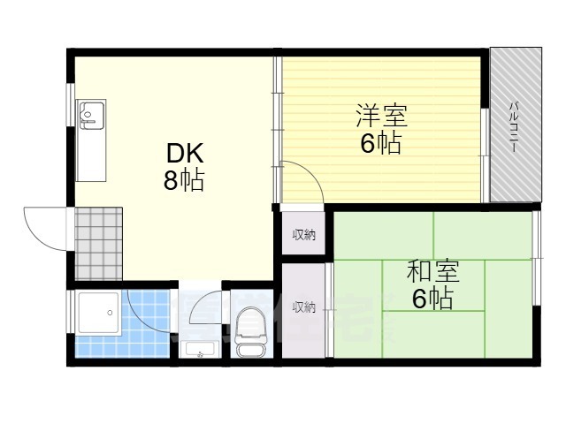 男山ハイツA棟の間取り