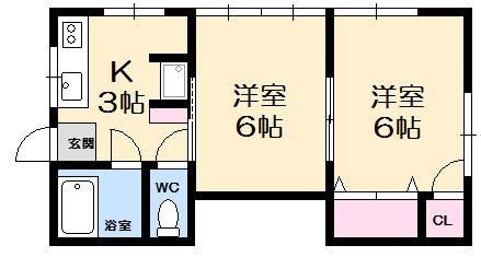 【広島市西区己斐本町のマンションの間取り】