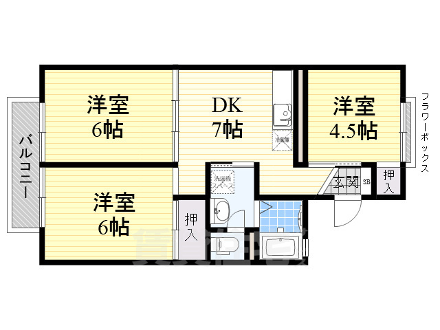 堺市中区深井北町のアパートの間取り