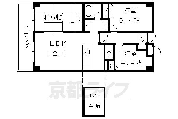 ペルル伏見桃山IIの間取り