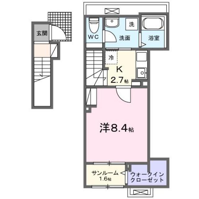 甲府市川田町のアパートの間取り