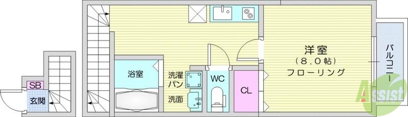 アスコット富沢南の間取り