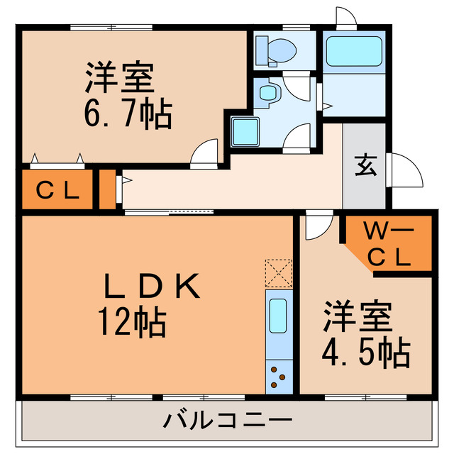 関田農住団地　コーポ旭の間取り