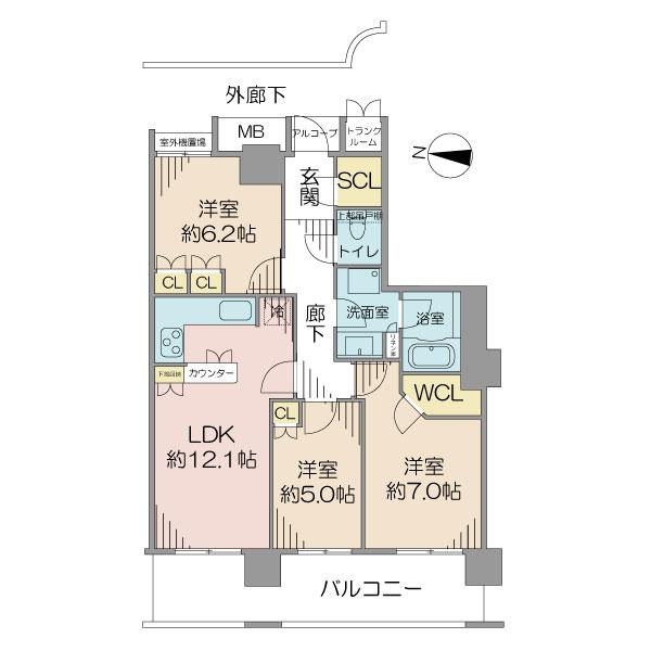 オーベルタワー川口コラージュの間取り