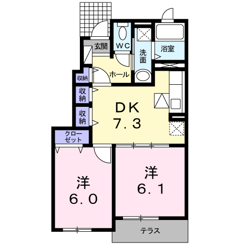 ロイヤルパレス　ラ・ノビアＢの間取り